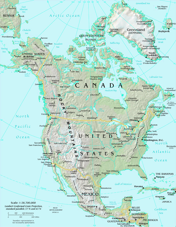 Map of North America map