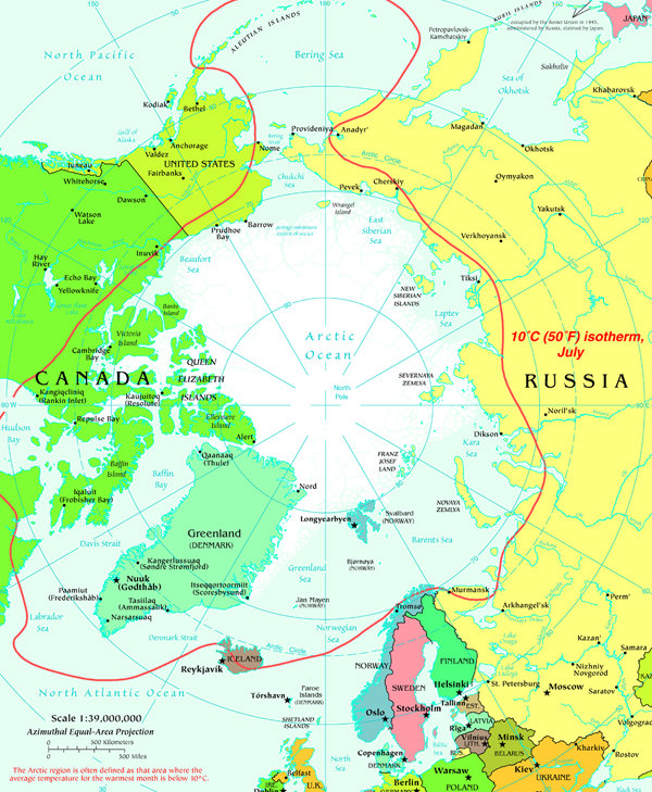 Map of Arctic Circle
