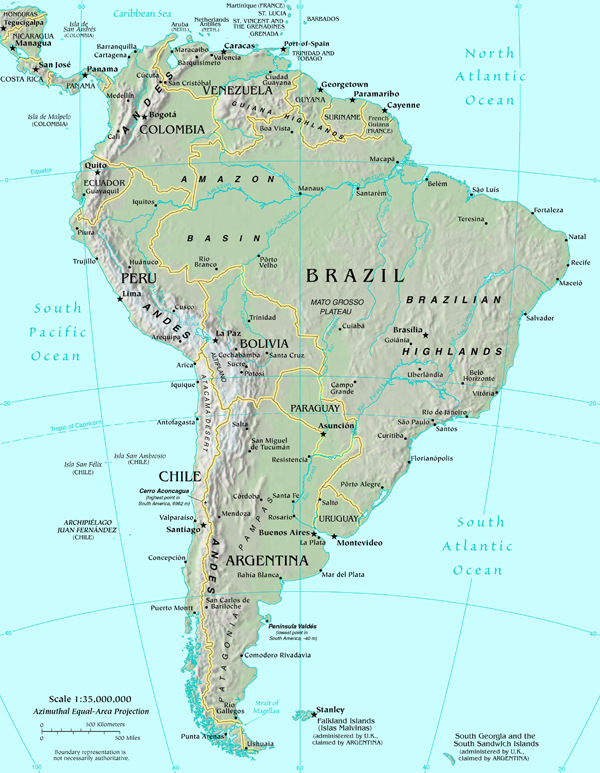 Map of South America